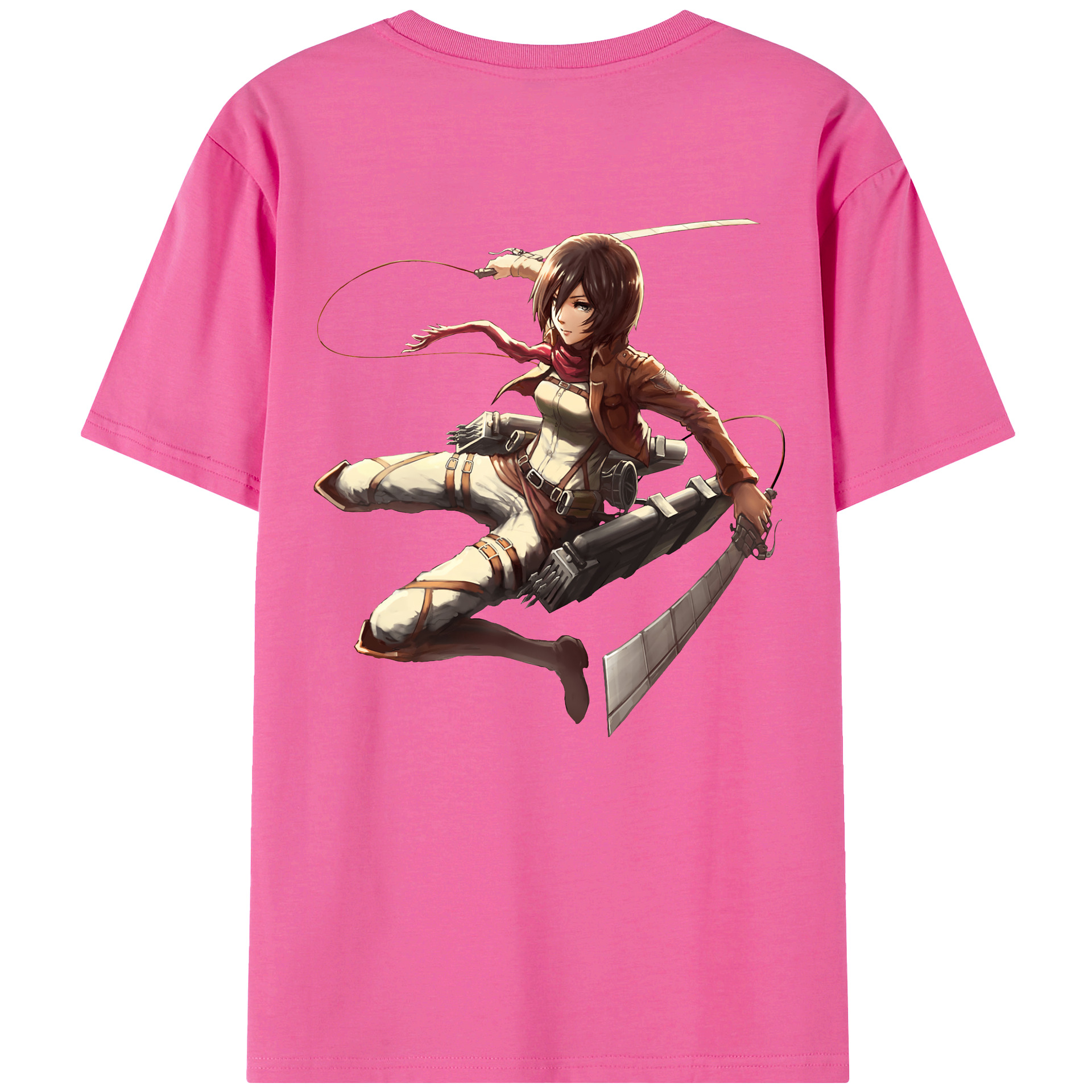（画像用） 進撃の巨人 ミカサ·アッカーマン Attack on Titan Mikasa Ackerman レディース半袖Tシャツ(バックプリント)